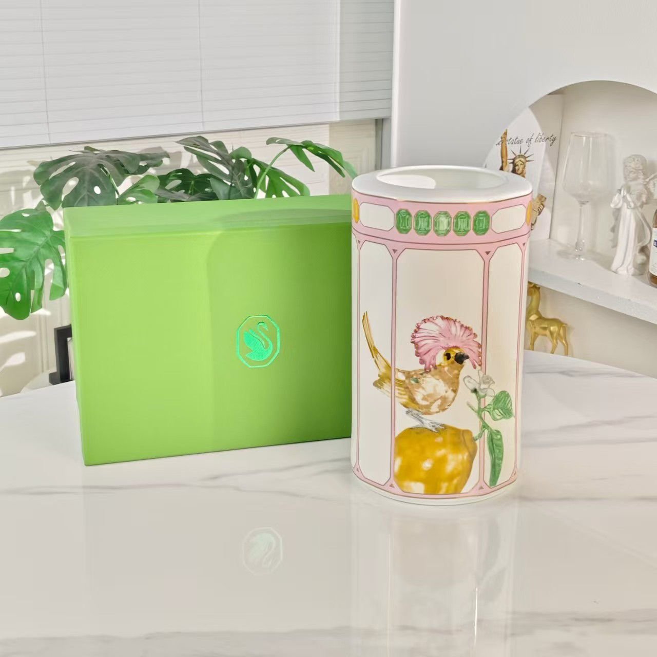 Rosenthal Idyllia Vase Round Small Marshmallow Porcelain - Swarovski Vase | Aleppo Gift UAE